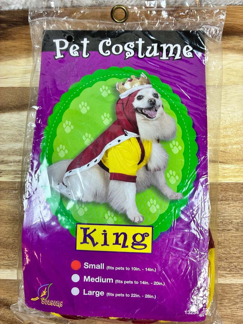 Seasons King Pet Costume Small 10in-14in